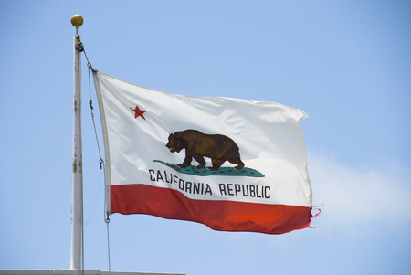Flag of California on poleの写真素材