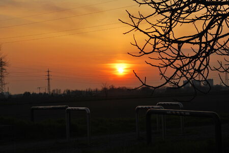 Tramonto Chiaravalleの写真素材