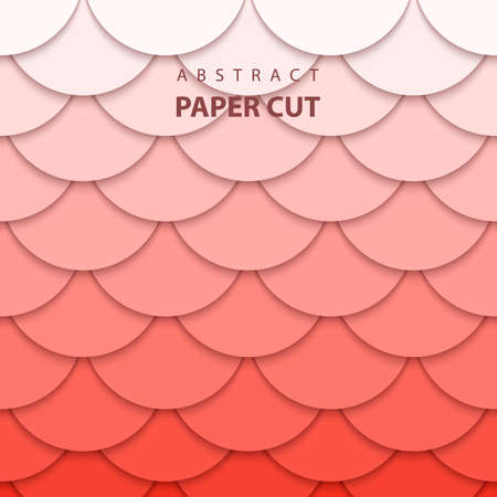 Vector background with pastel coral trend color paper cut shapes. 3D abstract paper art style, design layout for business presentations, flyers, posters, prints, decoration, cards, brochure cover.のイラスト素材