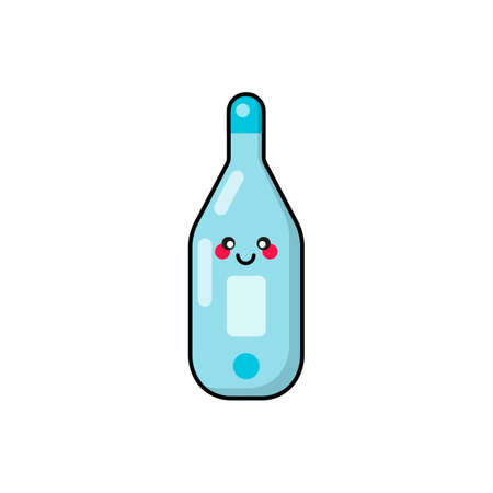 Medicine thermometer patch, badge, stickers logo. Cute funny pharmacy cartoon character icon in asian japanese kawaii. Vector medical doodle.のイラスト素材