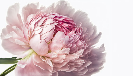 Generative AI, Close up of blooming flowerbeds of peony flowers, floral textured background, spring mood. photorealistic effect.の素材