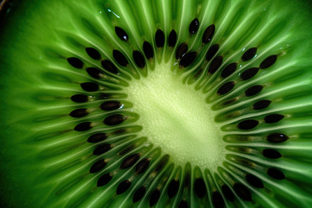 Generative AI, Macro Fresh Kiwi textured backgroundの素材