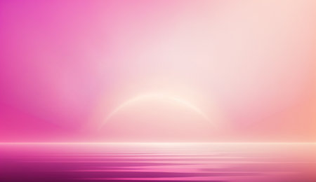 Generative AI, Beautiful gradient scene landscape with light pink color, horizontal wallpaper. Abstract background with clouds and horizonの素材