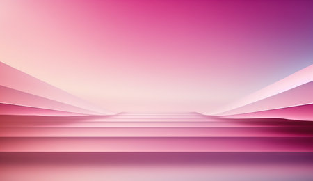 Generative AI, Beautiful gradient scene landscape with light pink color, horizontal wallpaper. Abstract background with clouds and horizonの素材