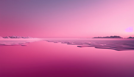 Generative AI, Beautiful gradient scene landscape with light pink color, horizontal wallpaper. Abstract background with clouds and horizonの素材