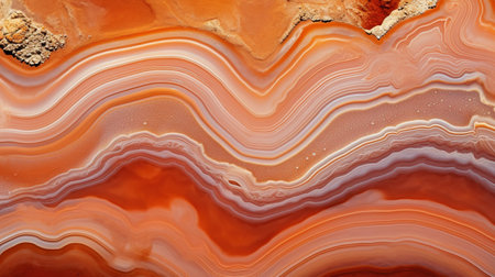 Generative AI, natural volcanic agate stones close-up light orange, apricot crush and golden texture. Wallpaper background, quartz marble, decorative rock pattern.の素材