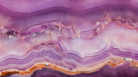 Generative AI, natural volcanic agate stones close-up light digital lavender and golden texture. Wallpaper background, quartz marble, decorative rock pattern.の素材