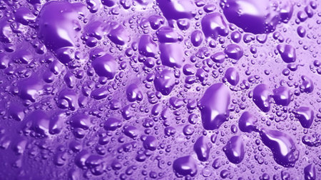 Generative AI, Lavender color. Texture of light violet purple gel with drops and waves on soft background. liquid beauty product closeupの素材