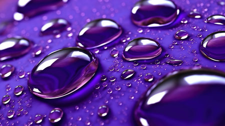 Generative AI, Lavender color. Texture of light violet purple gel with drops and waves on soft background. liquid beauty product closeupの素材