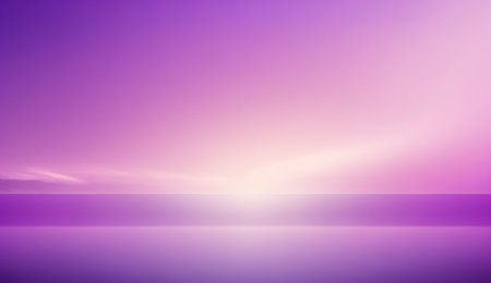 Generative AI, Beautiful gradient scene landscape with light purple, digital lavender color, horizontal wallpaper. Abstract background with clouds and horizonの素材