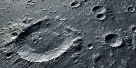 Generative AI, another alien planet surface relief, moon crater. space backgroundの素材
