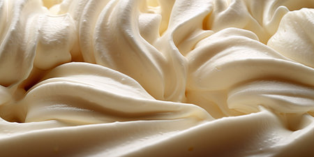 Generative AI, vanilla ice cream surface, close up texture of white ice cream like background.の素材