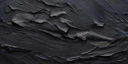 Generative AI, Closeup of impasto abstract rough black art painting textureの素材