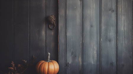 Generative AI, Halloween and Thanksgiving decoration for home and celebration concept, pumpkins and plants, autumn backgroundの素材