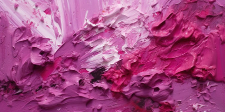 Generative AI, Closeup of impasto abstract rough viva magenta color art painting textureの素材