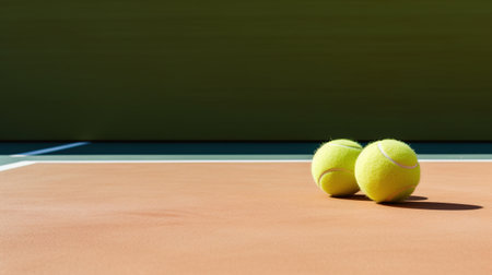 Generative AI, Close up tennis balls on the court, sport, recreation conceptの素材