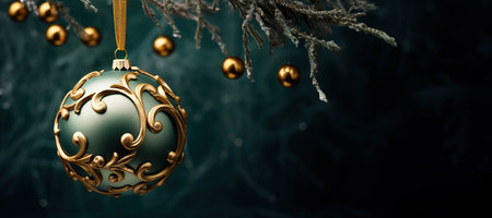 Generative AI, Christmas and new year balls on blurred background, holidays concept, festive winter season backgroundの素材