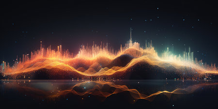 Generative AI, Abstract digital background, technology concept, neural networks, science templateの素材