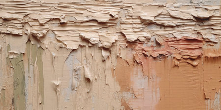 Generative AI, Closeup of impasto abstract rough beige art painting textureの素材