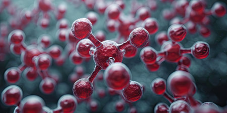 Generative AI, abstract molecular shape, single amino acid molecule. Chemistry medicine educationの素材