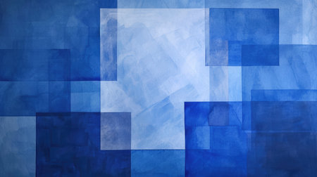 Generative AI, abstract blue watercolor geometric background, hand drawn artの素材