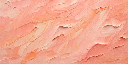 Generative AI, Closeup of impasto abstract rough peach fuzz color art painting textureの素材