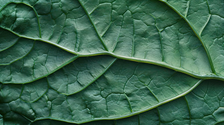 Generative AI, macro texture of green leaf veins, green foliage texture, ecology backgroundの素材
