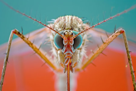 Generative AI, Close up photo of mosquito insect, macro photography, super detailの素材