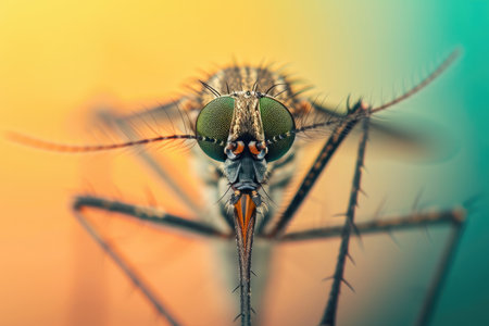 Generative AI, Close up photo of mosquito insect, macro photography, super detailの素材