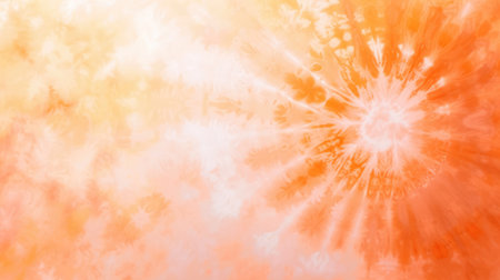 Generative AI, Tie Dye pattern background. Watercolor peach color abstract texture, washed out effectの素材