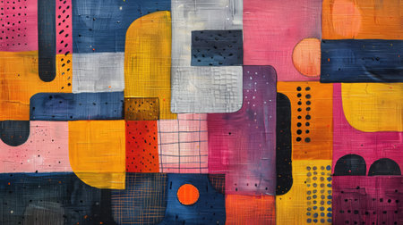 Generative AI, colorful grunge impasto oil painted canvas background.の素材
