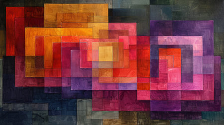 Generative AI, colorful grunge impasto oil painted canvas background.の素材