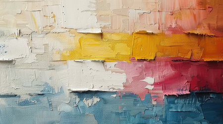 Generative AI, colorful grunge impasto oil painted canvas background.の素材