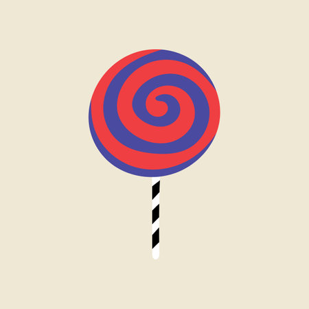 Spiral candy sweet treat, Halloween element in modern flat, line style. Hand drawn illustrationのイラスト素材