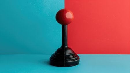 Retro style arcade joystick or game controller, minimalist design. Classic video game consoles from the 80s, symbolizing the nostalgia for arcade gaming and the golden age of video gamesの素材