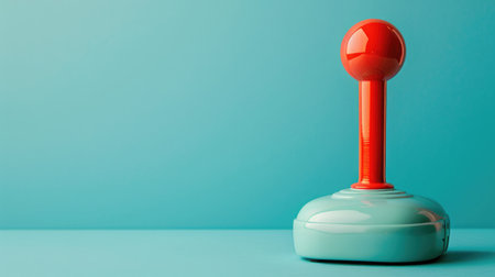 Retro style arcade joystick or game controller, minimalist design. Classic video game consoles from the 80s, symbolizing the nostalgia for arcade gaming and the golden age of video gamesの素材