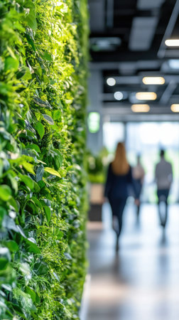 People walking on green office space, motion blur effect, environment conceptの素材