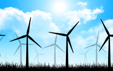 the wind turbinesの写真素材