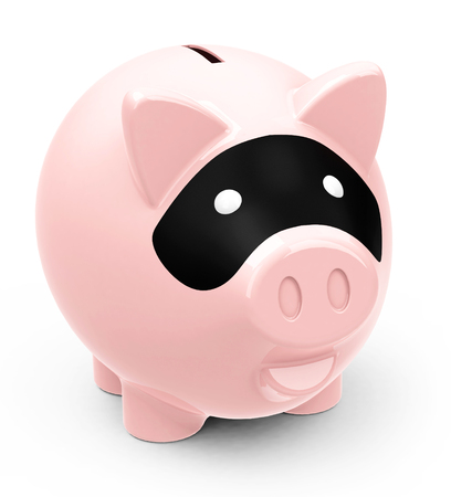the criminal piggy bankの写真素材