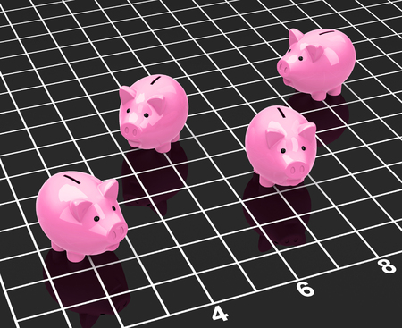 the piggy bank statisticの写真素材