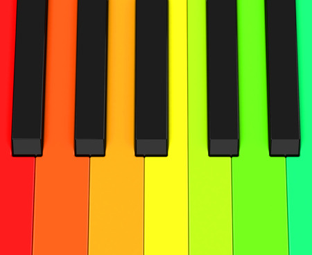 the colorful piano keysの写真素材