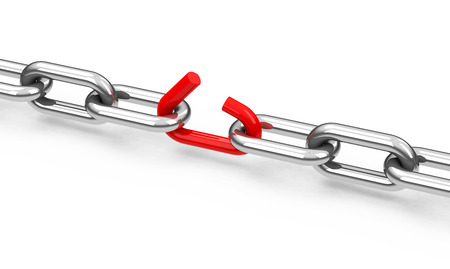 the problem break in chainの写真素材