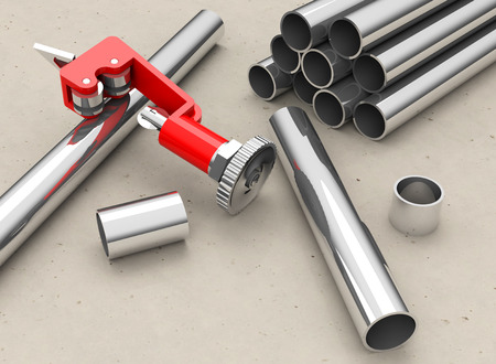pipes and pipe cutterの写真素材