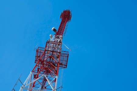 Communication Tower on blue sky 