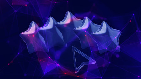 Abstract 3d rendering of low poly geometric shapes. Futuristic background.