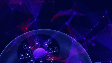 3d illustration of abstract technology background with connection lines and dots.
