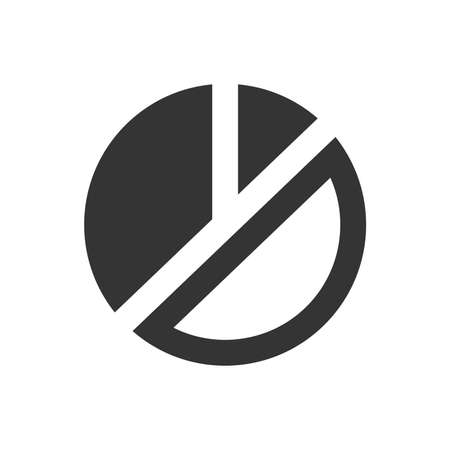 Pie chart icon in isolated background. Business report concept.のイラスト素材