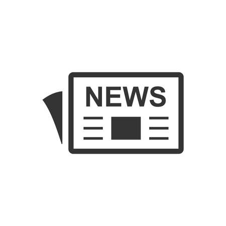 Newspaper icon on white background, vector illustration.のイラスト素材