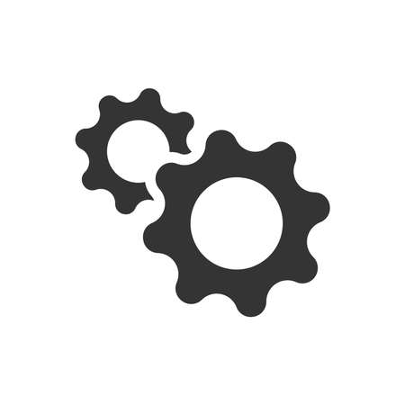 Two gears icon in isolated background.のイラスト素材