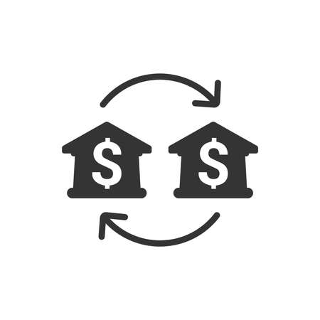Bank transfer icon isolated on a white background. Vector illustration.のイラスト素材